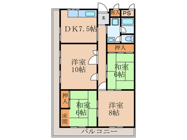 ユニハイム明石（1101）の物件間取画像